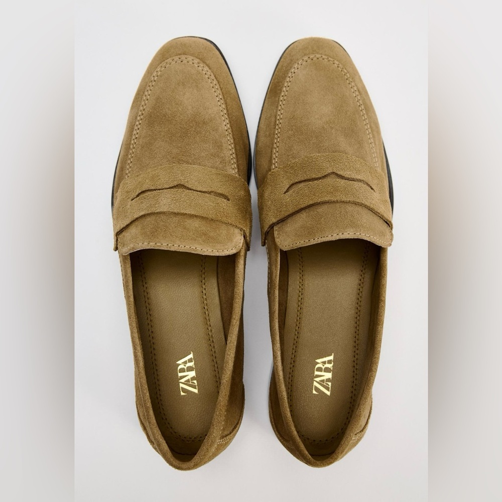 Zara Suede Penny Loafers